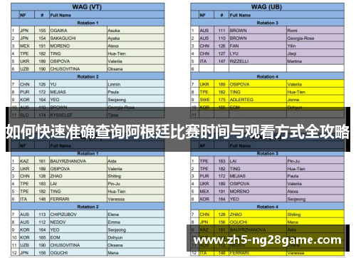 如何快速准确查询阿根廷比赛时间与观看方式全攻略