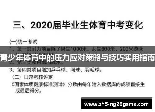 青少年体育中的压力应对策略与技巧实用指南